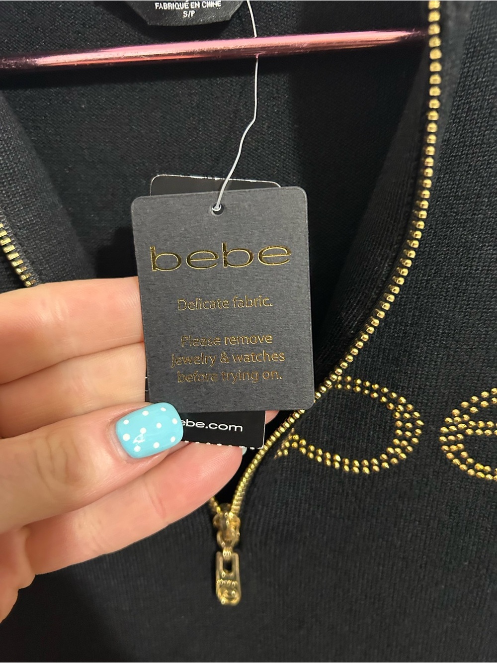 NWT Bebe Quarter Zip Ribbed Black Sweater Dress, Size Small - Picture 4 of 8